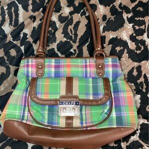 Chaps Brown Shoulder Bag with Classic Design